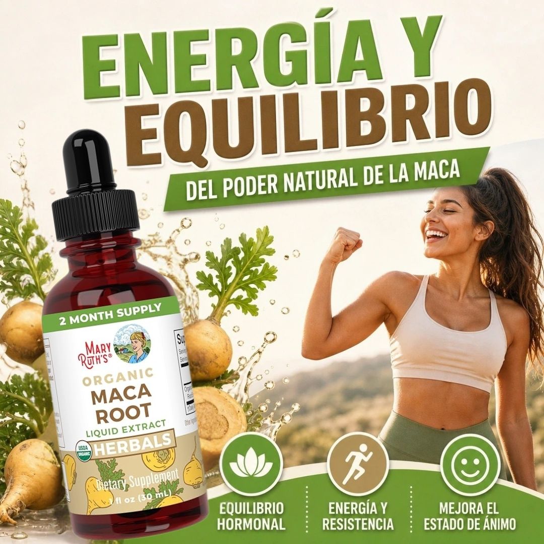 GOTAS DE RAÍZ DE MACA ENERGÍA, VITALIDAD Y CERO ESTRÉS