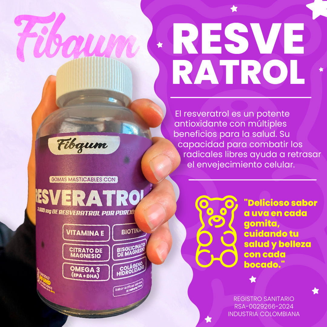 ⚡GOMITAS DE RESVERATROL FIBGUM™: PROLONGA TU JUVENTUD🍇