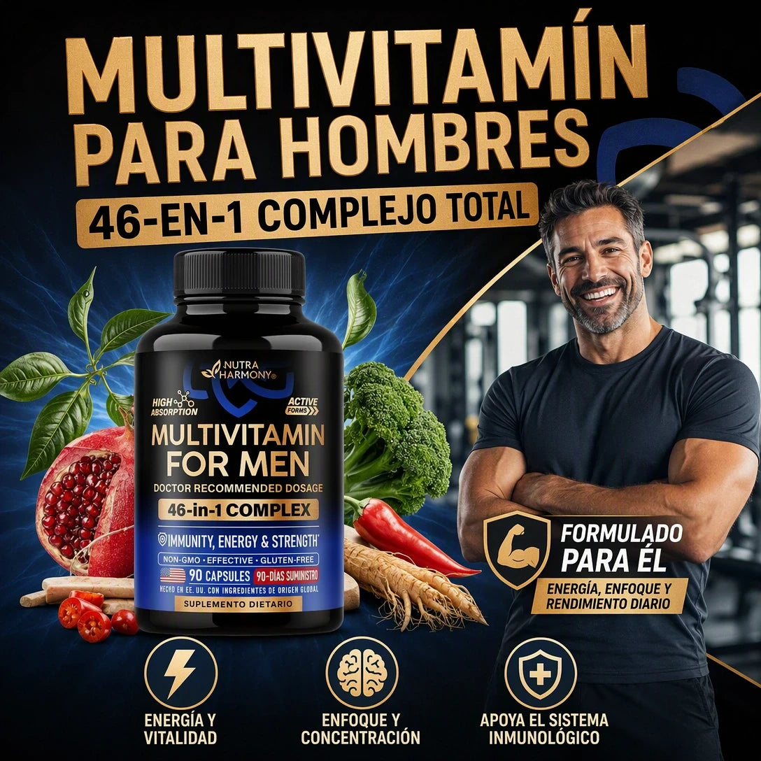 MULTIVITAMÍNICO PARA HOMBRES 46 EN 1 SALUD, ENERGÍA Y VITALIDAD