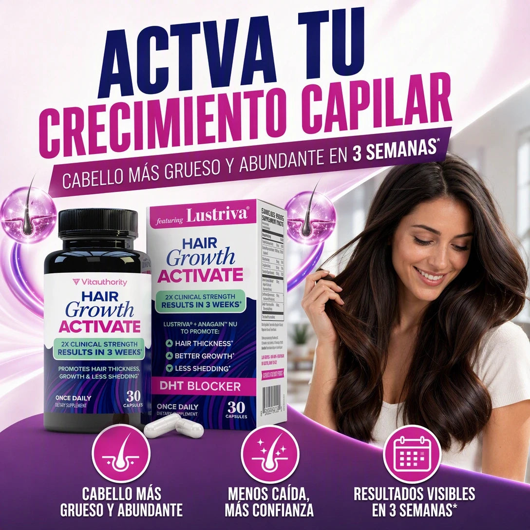 HAIR GROWTH ACTIVATE CÁPSULAS PARA CRECIMIENTO Y FORTALECIMIENTO CAPILAR