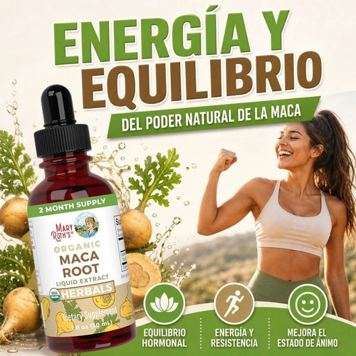 GOTAS DE RAÍZ DE MACA ENERGÍA, VITALIDAD Y CERO ESTRÉS