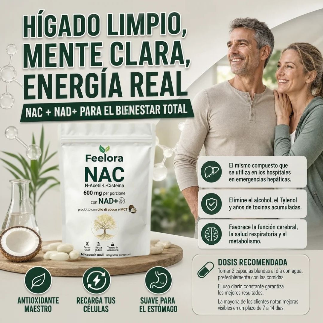 COMPLEJO DIARIO NAC600 Y NAD+ ACELERA TU METABOLISMO