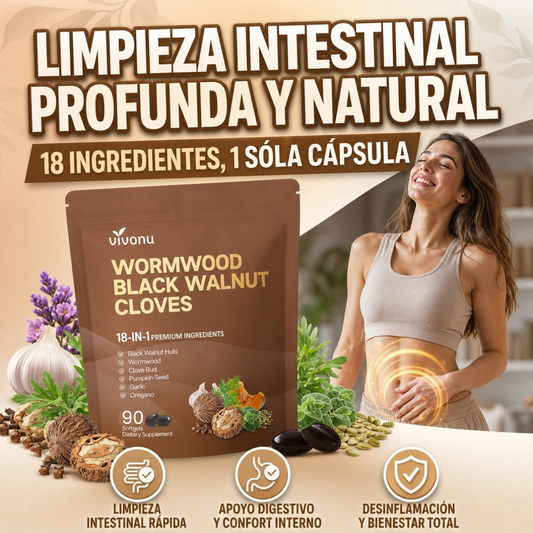 VIVONU CÁPSULAS PARA LIMPIEZA DIGESTIVA CON INGREDIENTES 100% NATURALES