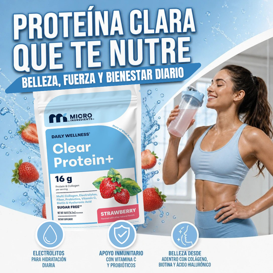 MICRO INGREDIENTS CLEAR PROTEIN+ APOYO MUSCULAR Y BELLEZA DE PIEL Y CABELLO