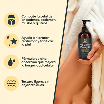 ACEITE DE MASAJE ANTICELULITIS INFUNDIDO CON COLÁGENO Y CÉLULAS MADRE