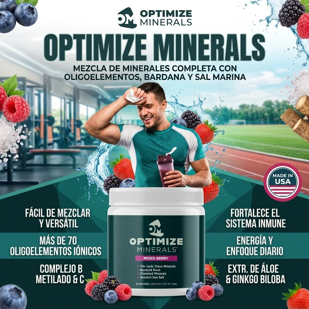OPTIMIZE MINERALS SUPLEMENTO DE MAGNESIO Y ELECTROLITOS