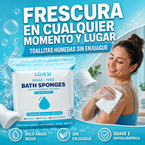 TOALLITAS HUMEDAS GRANDES SIN ENJUAGUE ¡FRESCURA TOTAL!