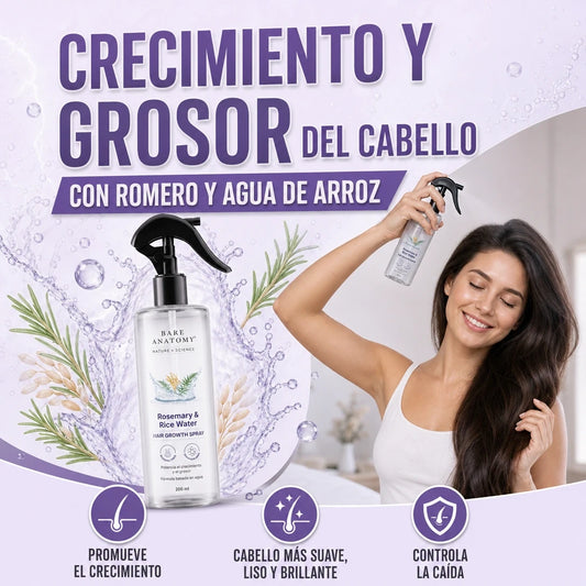 AGUA DE ROMERO Y ARROZ MÁXIMO CRECIMIENTO Y GROSOR DEL CABELLO
