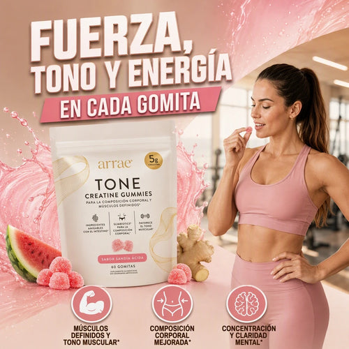 ARROW TONE GOMITAS DE CREATINA ESCULPE, FORTALECE Y TONIFICA TU CUERPO