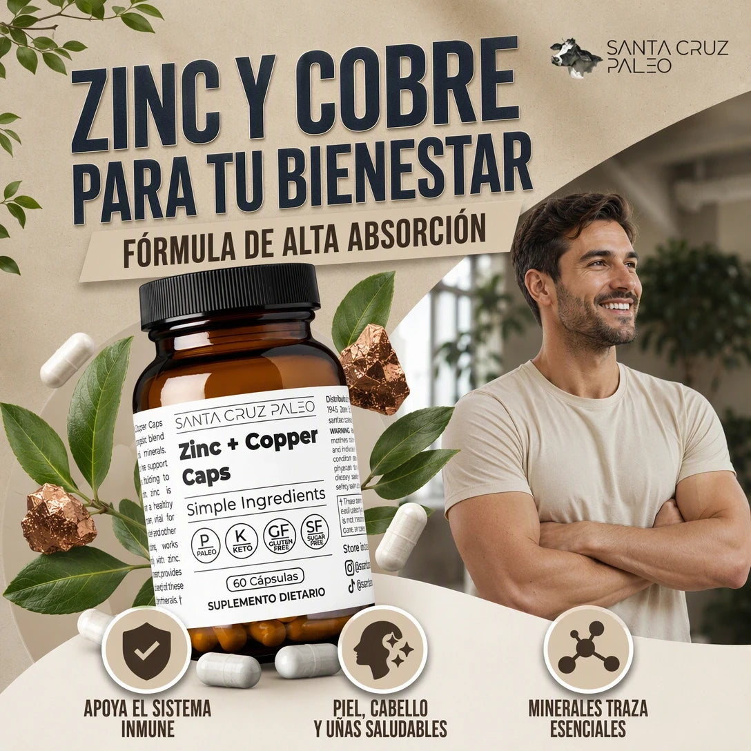 SUPLEMENTO MINERAL DE ALTA ABSORCIÓN ZINC + COPPER CAPS