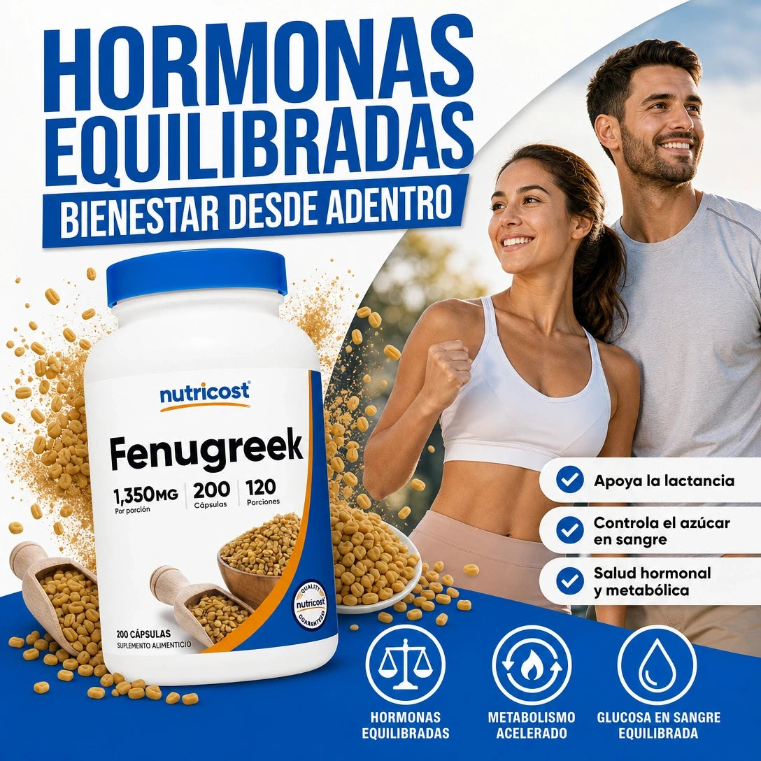 FENOGREEK SUPLEMENTO PARA EL EQUILIBRIO HORMONAL Y AUMENTO DE LA LIBIDO