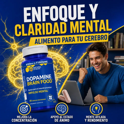 NATURAL STACKS SUPLEMENTO DE DOPAMINA SALUD CEREBRAL Y MÁXIMO RENDIMIENTO MENTAL